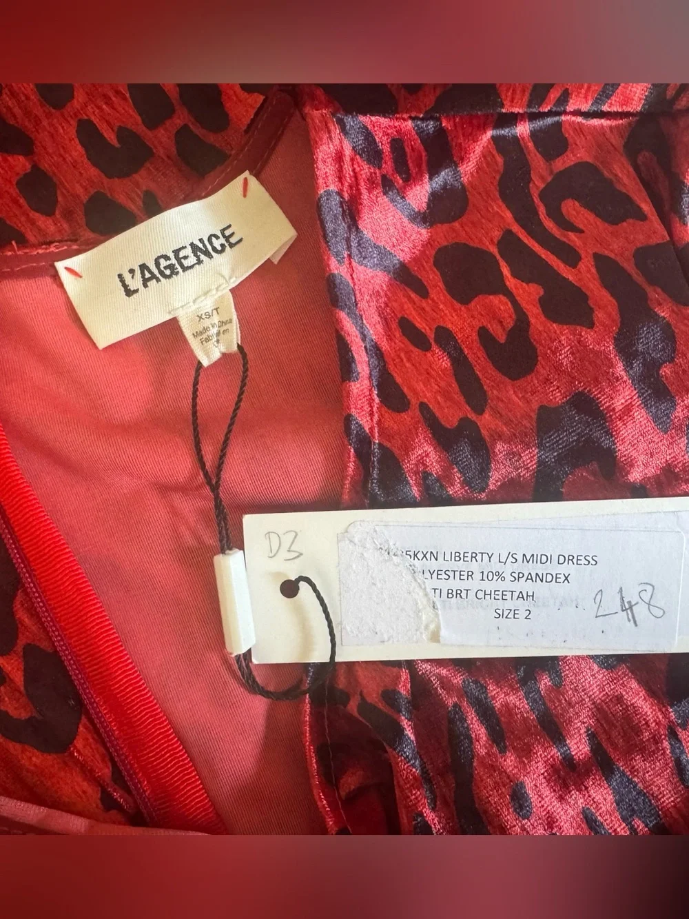 NTW L’AGENCE Liberty Midi Dress Cheetah Print - Picture 9 of 12